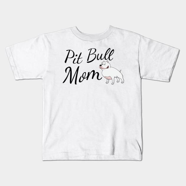 Pit Bull Dog Mom Kids T-Shirt by tribbledesign